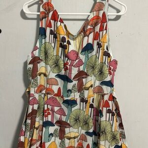 NWT Mushroom print a-line dress fully lined